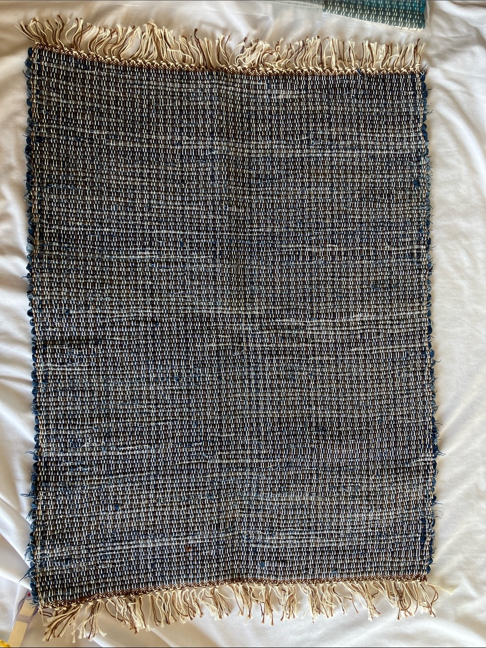 Handmade rag rug blue denim